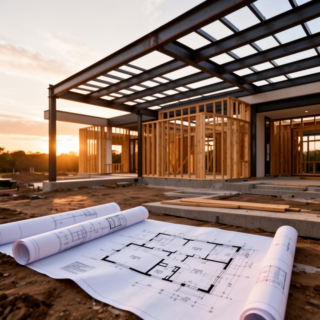Conceptual image of luxury custom home construction