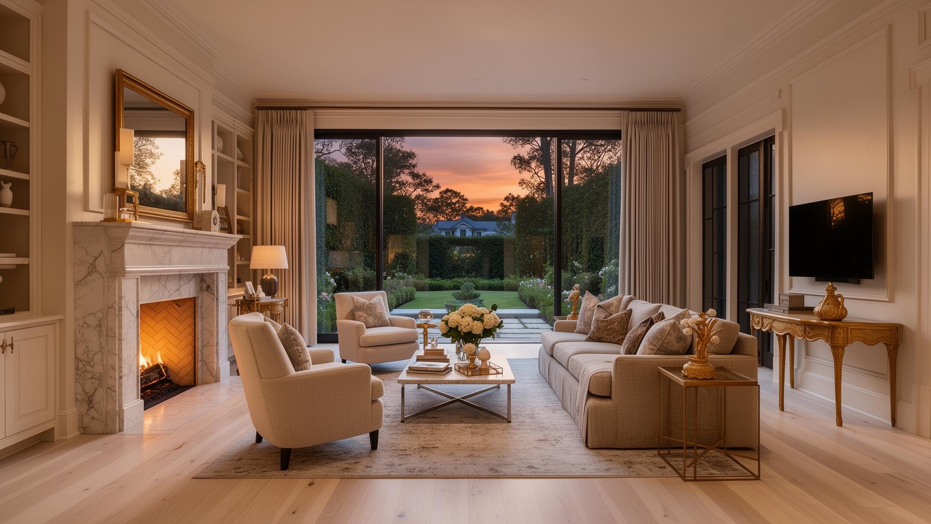 Conceptual rendering of a layered, collected interior with natural light